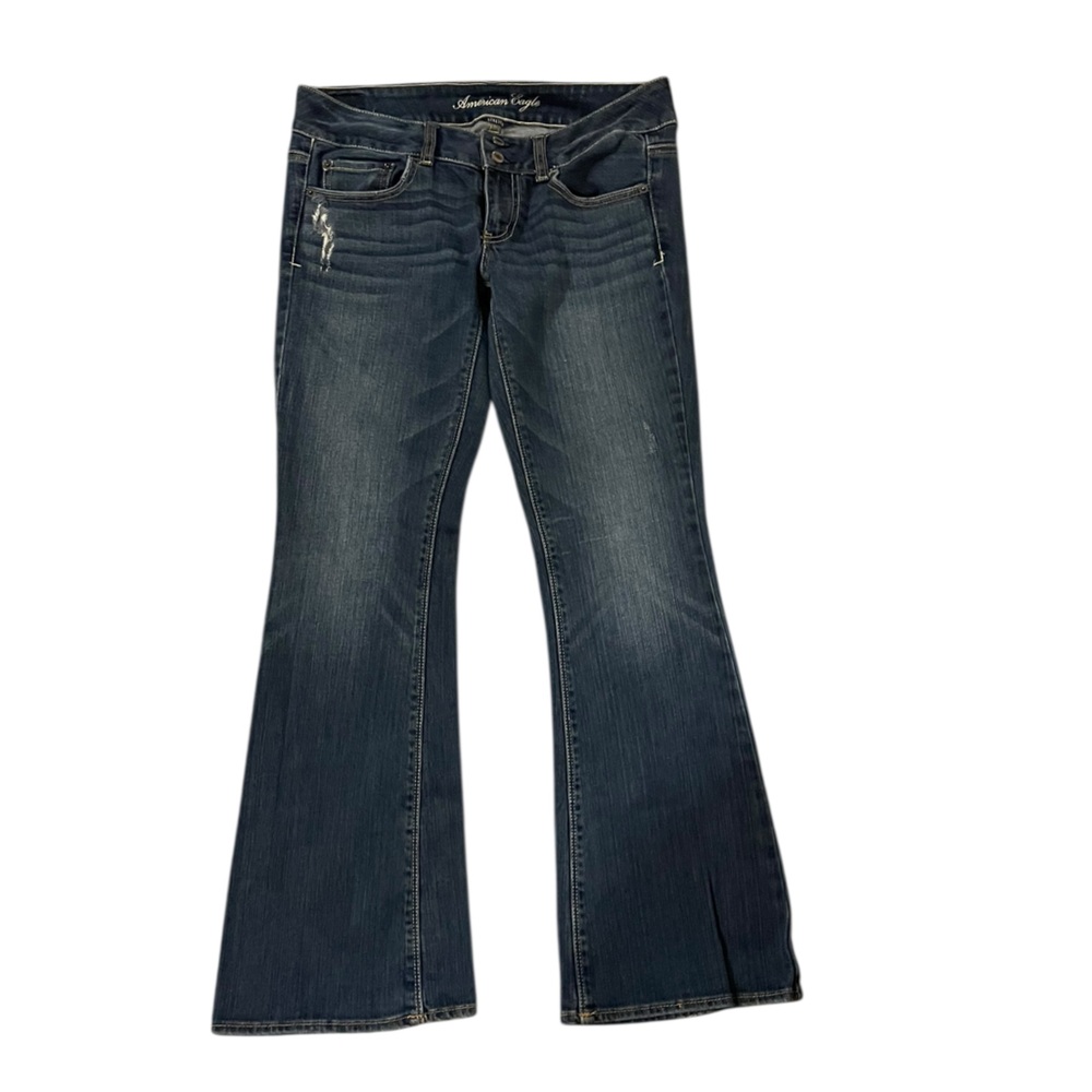 American Eagle Outfitters Womens Dark Blue Flare Jeans